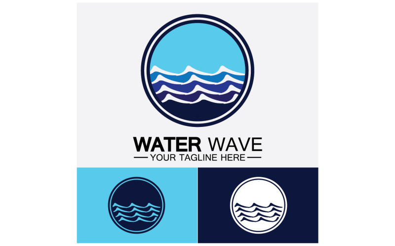 海浪标志模板矢量 v1