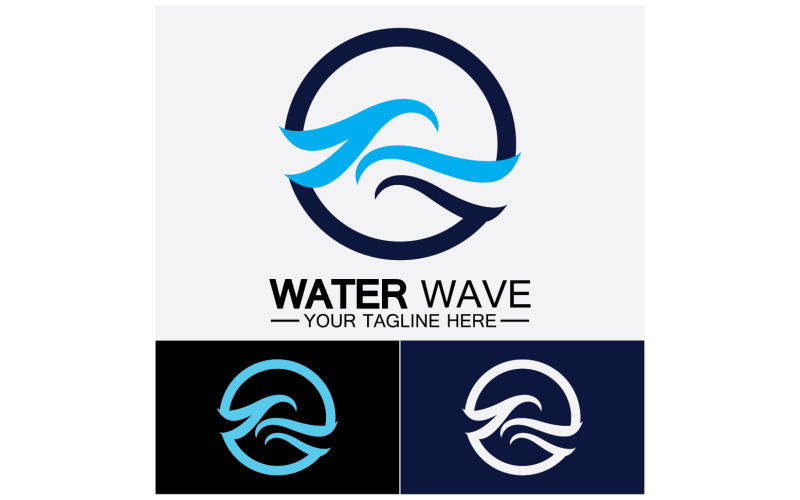 Modèle de logo de vague océanique vecteur v4