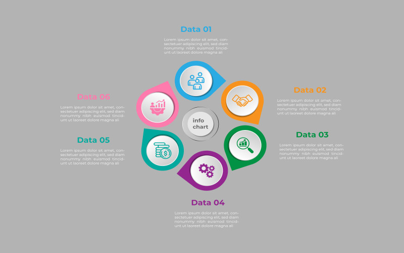 Modelo de elemento infográfico vetorial de design de círculo.