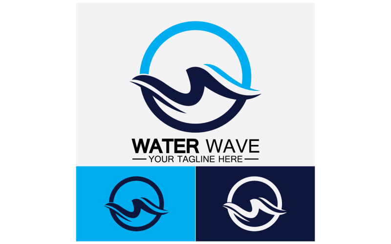 Ocean Wave logotyp mall vektor v10