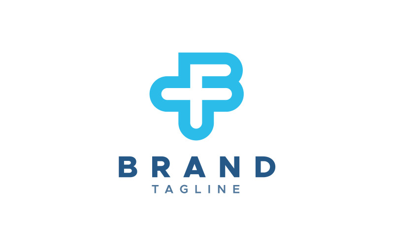 Plantilla de diseño de logotipo médico plus de marca de letra B