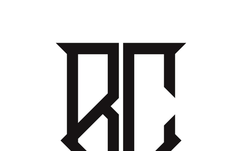 哥特式风格的 B 和 C 黑色字母的字母组合标志