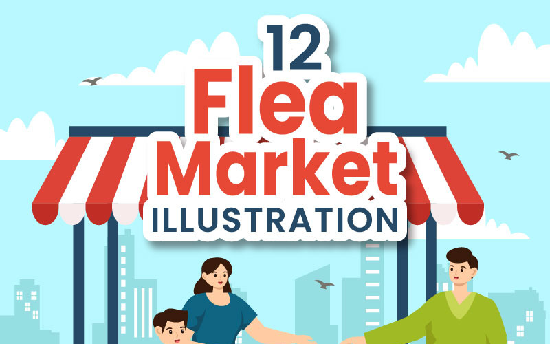 12 Bleší trh Ilustrace