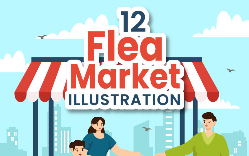 12 Flohmarkt-Illustration