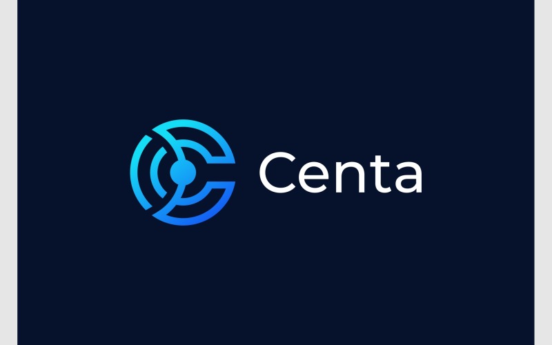 Logotipo sem fio do sinal da letra C