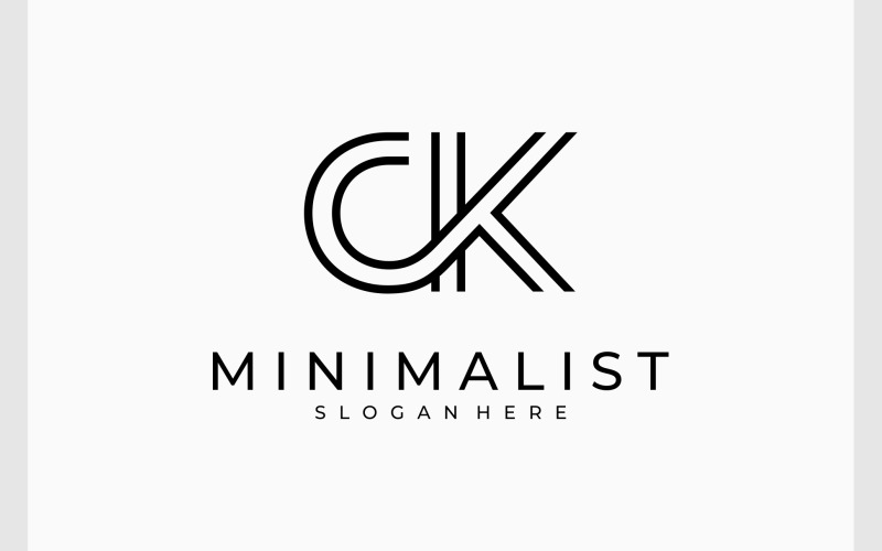 Minimalistyczne logo litery CK