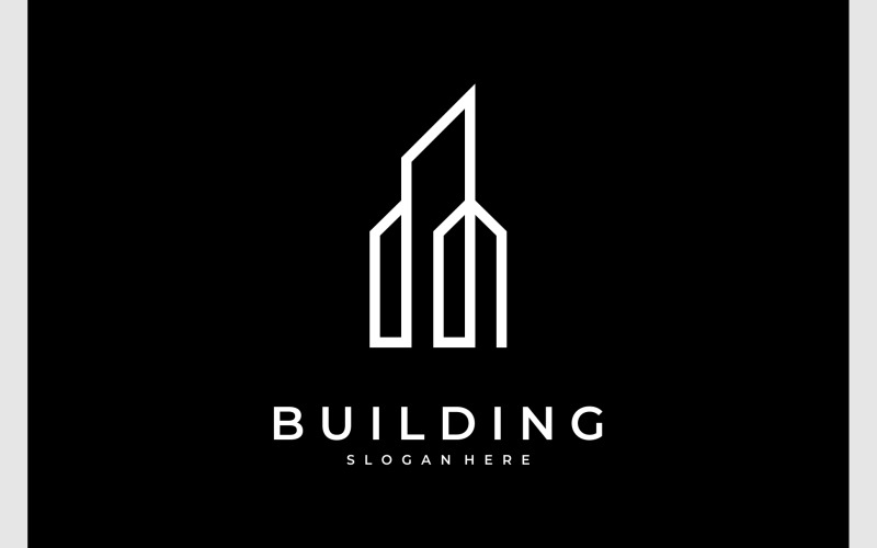 Stad gebouw appartement eenvoudig Logo