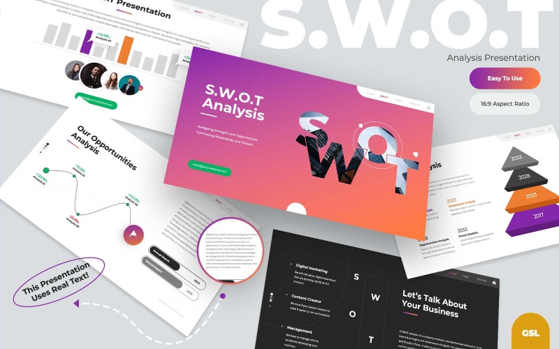 Análise SWOT - Infográfico moderno do Google Slides