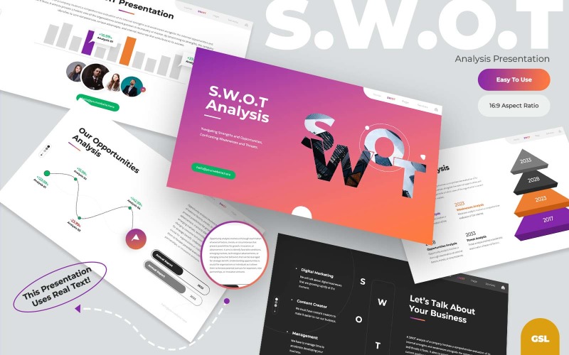 Analiza SWOT - Nowoczesna Infografika Prezentacje Google