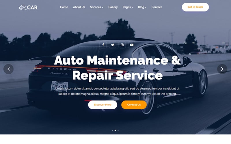Auto – autoservis a autoservis HTML5 responzivní webová šablona