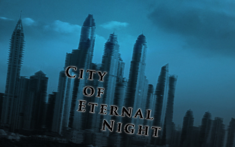 Az örök éj városa - Mozi, sötét feszültségű Electronica zenekari stockzene