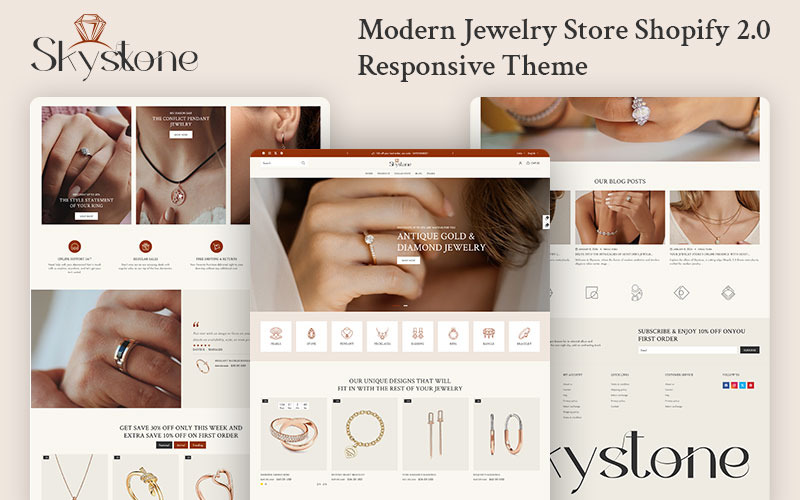 Skystone - Moderne juwelierszaak Shopify 2.0 responsief thema