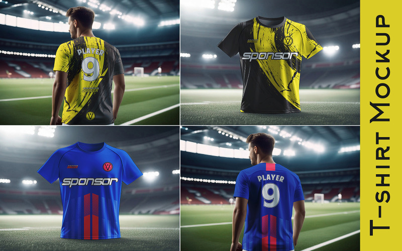 Sportovní tričko Mockup Front and Back PSD Template