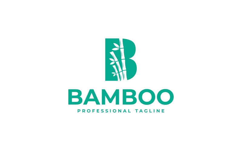Bokstaven B bambu träd logotyp templete