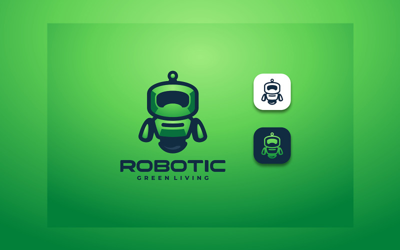 Logotipo de mascote simples robótico 1