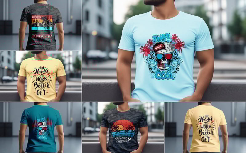 Plantilla PSD de maqueta de camiseta por delante y por detrás