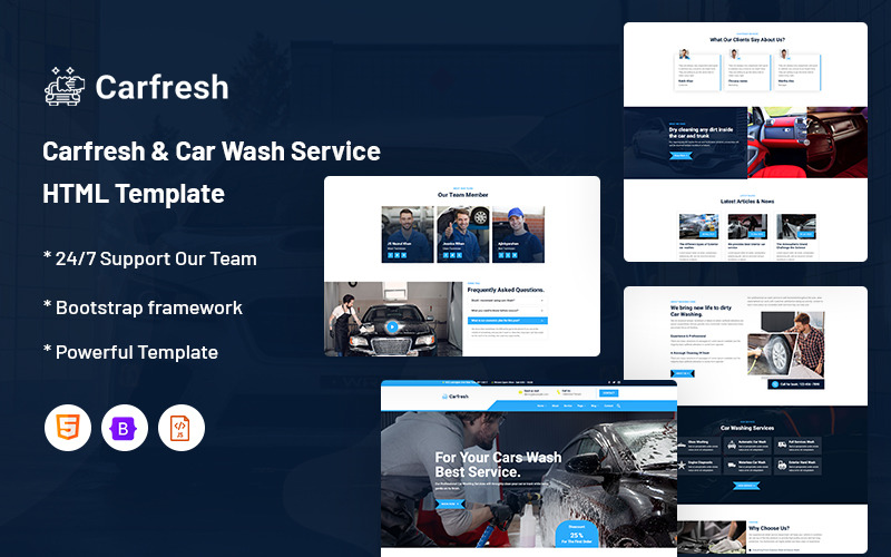 Carfresh – šablona webu služby mytí aut