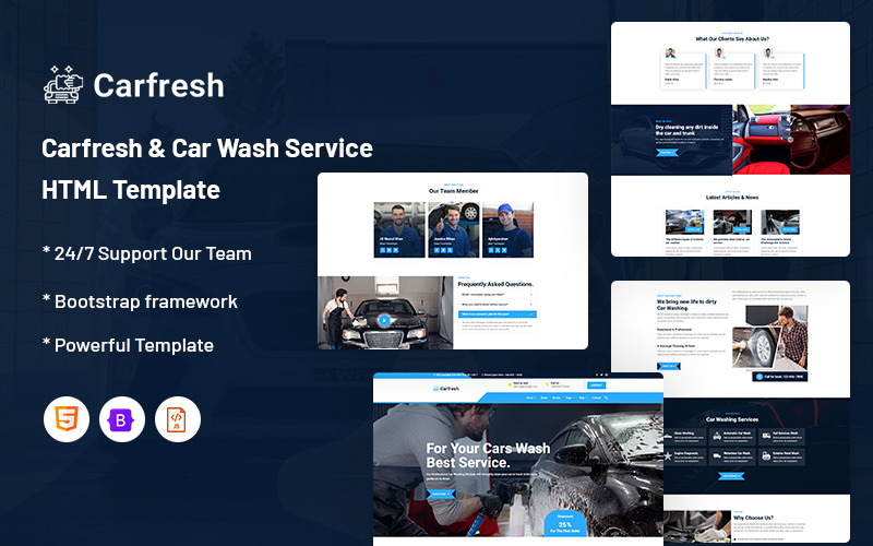 Carfresh – szablon strony internetowej usługi myjni samochodowej