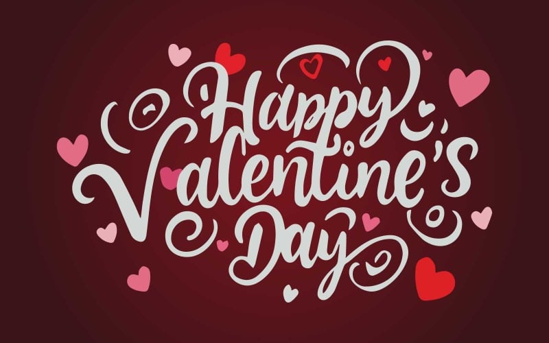 Happy Valentines Day with hearts shape greeting card on colorful background Free Template