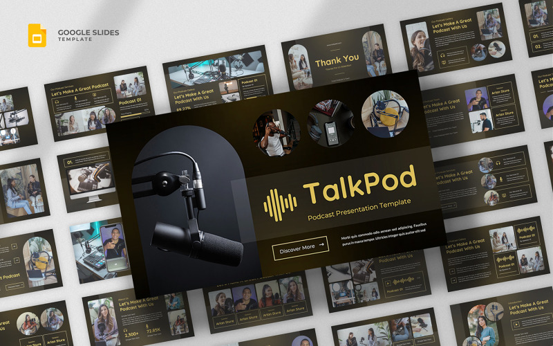 Talkpod - Podcast & Radio Google Slides-sjabloon