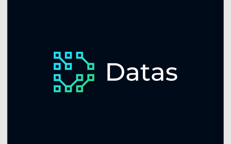 Bokstaven D Data Connect-logotyp
