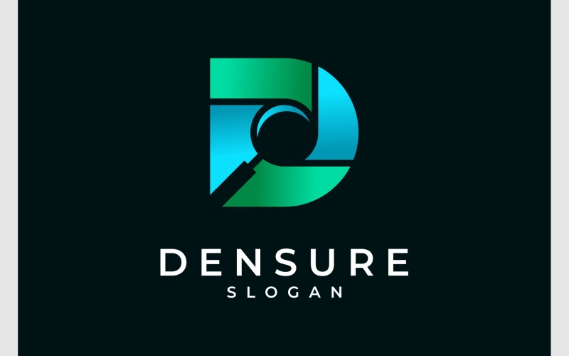 Letra D Lupa Logotipo Moderno