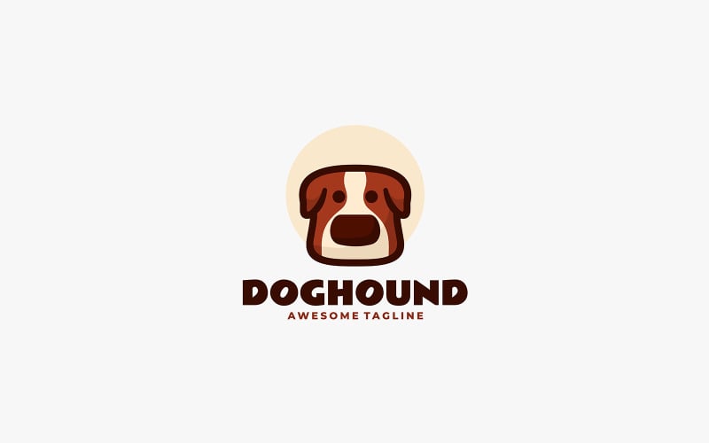 Logo jednoduchého maskota psa