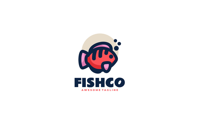 Vis eenvoudig mascottelogo 7