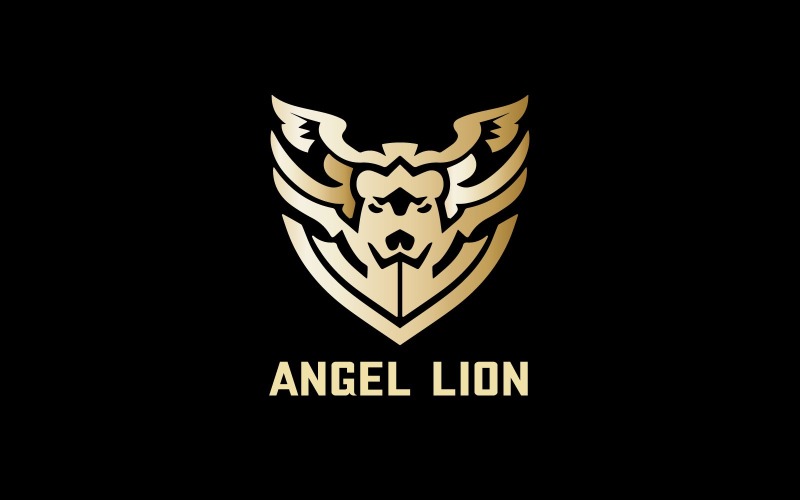 Ангел Лев логотип дизайн шаблону