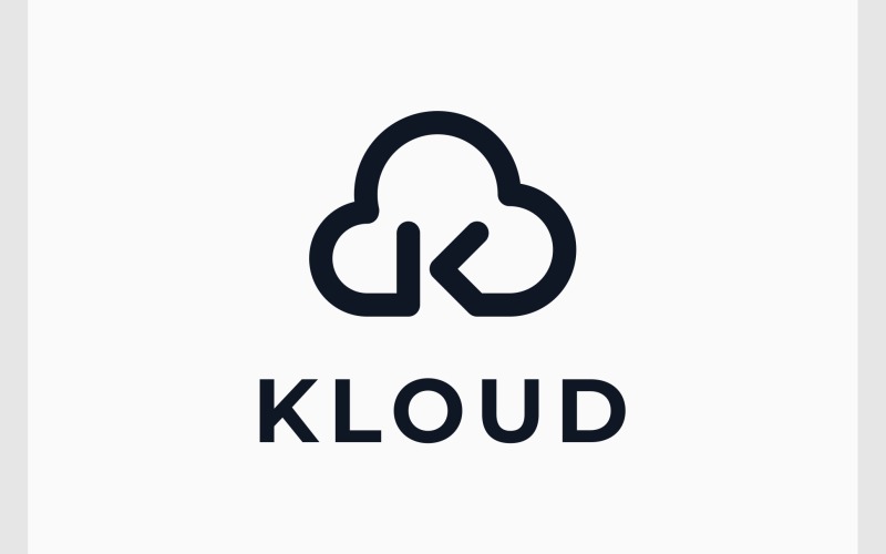 Lettera K Cloud Sky Logo semplice