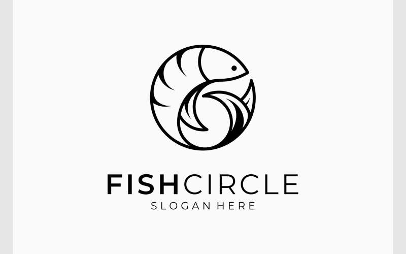 Logo d'aquarium de poissons de cercle