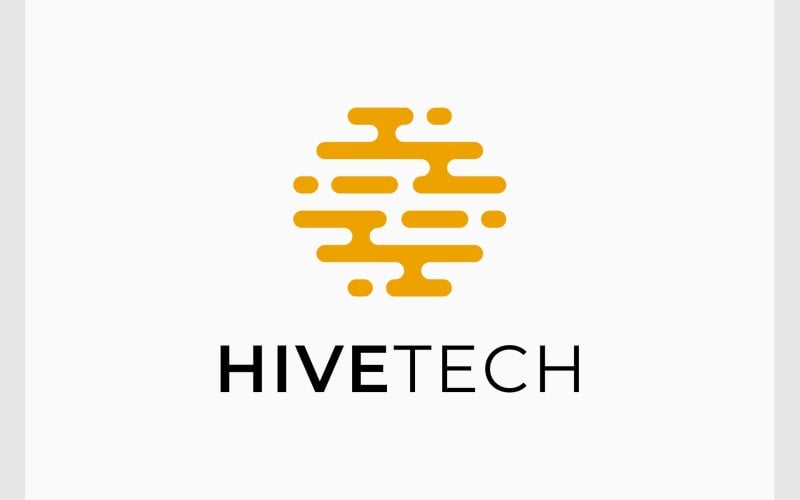 Logo de technologie numérique en nid d'abeille Hive