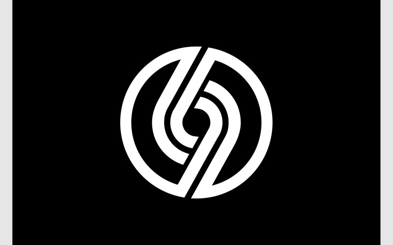 Logo moderno del cerchio numero 6 9