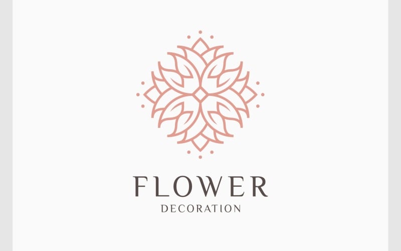 Logotipo De Lujo De Mandala De Flores