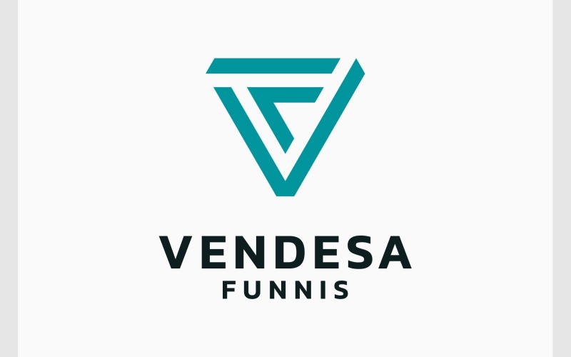 Nowoczesne logo trójkąta litery VF