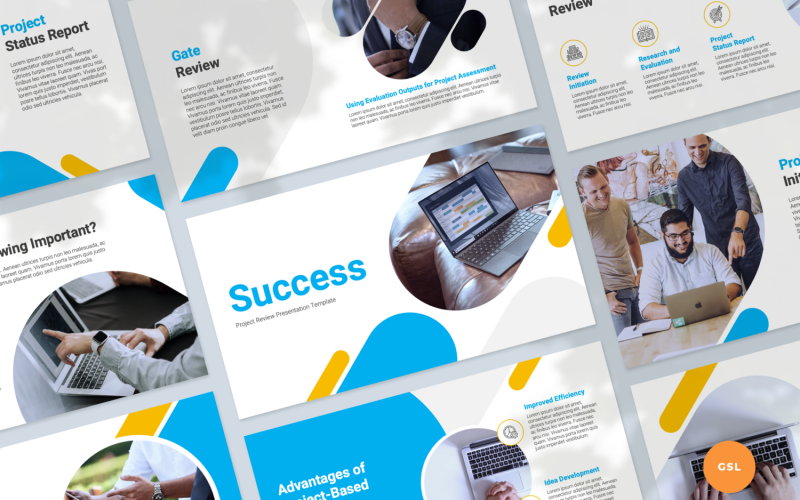 Úspěch – Šablona Prezentace Google Slides pro hodnocení projektu