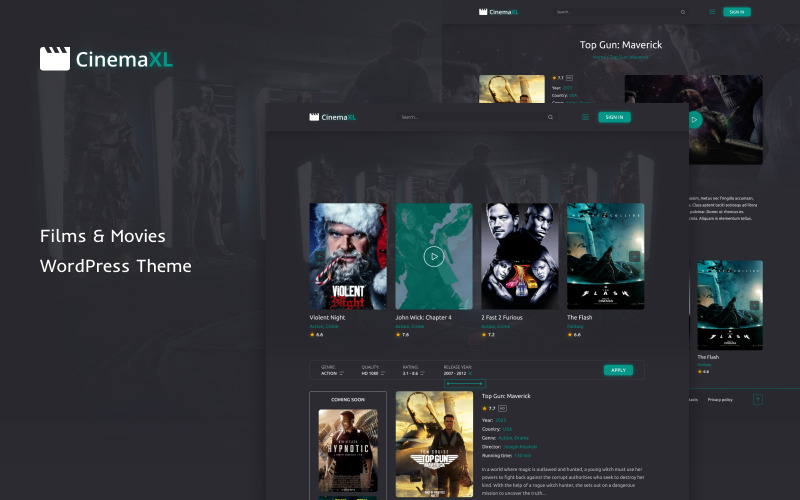 CinemaXL - 电影和电影免费 WordPress 主题
