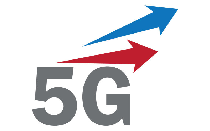 5G-signalnätverksteknologi logotyp vektorikon v11