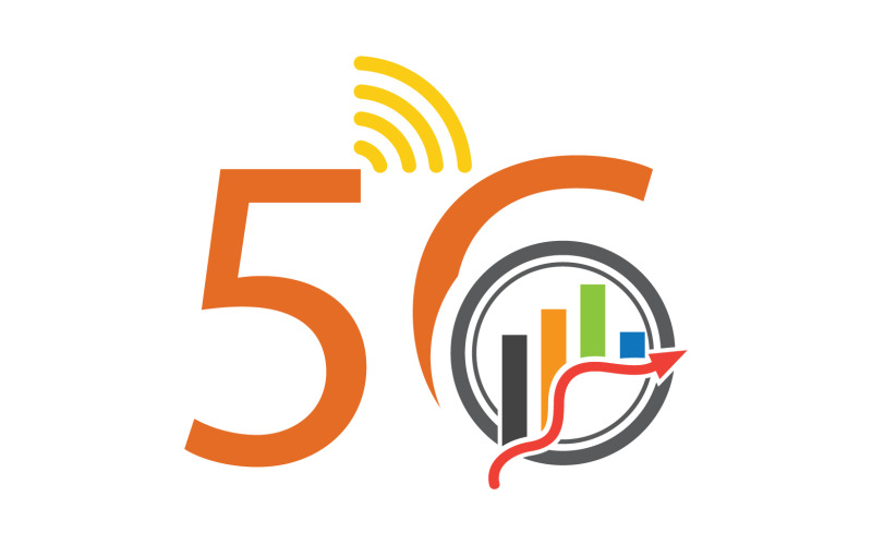 5G sinyal ağı teknolojisi logo vektör simgesi v16