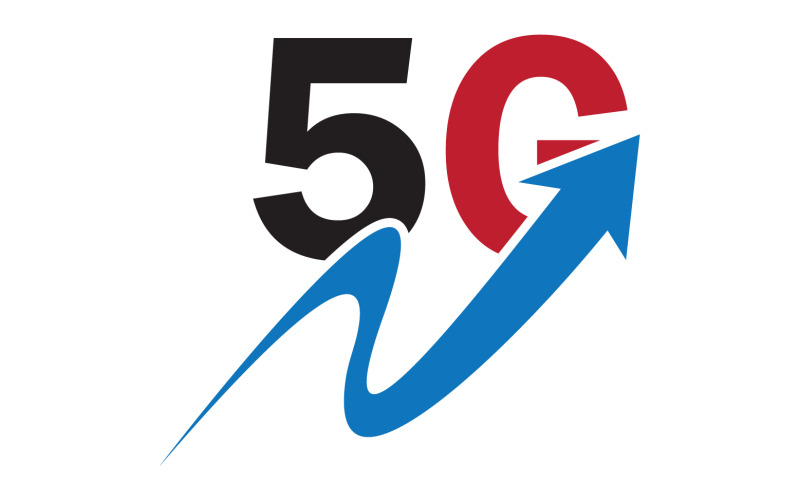 Ícone de vetor de logotipo de tecnologia de rede de sinal 5G v10
