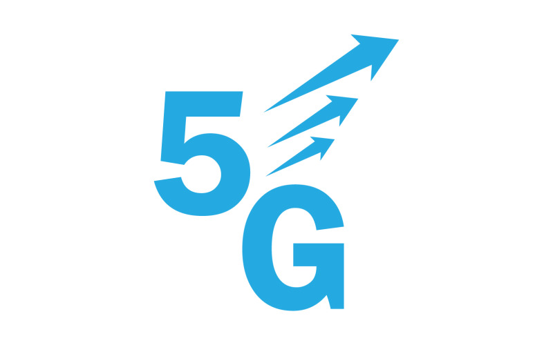 Ícone de vetor de logotipo de tecnologia de rede de sinal 5G v12