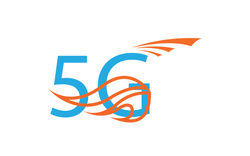 ícone de vetor de logotipo de tecnologia de rede de sinal 5G v18