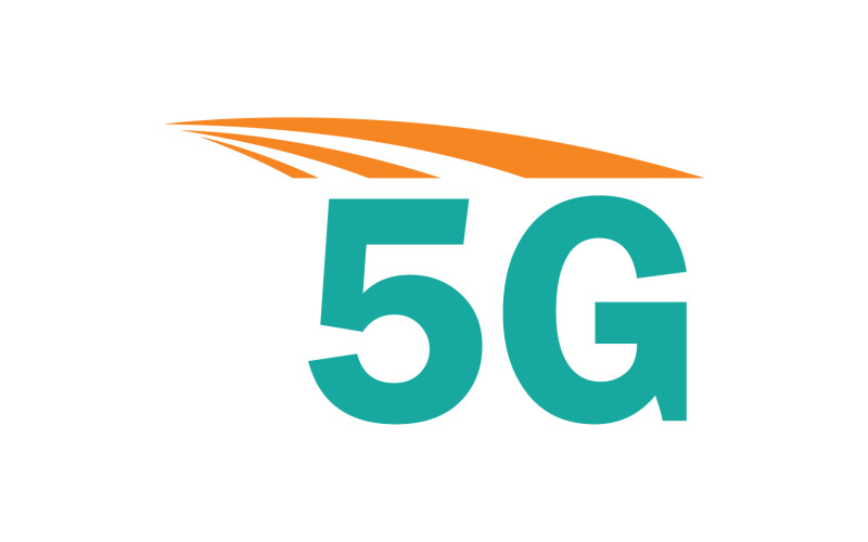 Ícone de vetor de logotipo de tecnologia de rede de sinal 5G v3