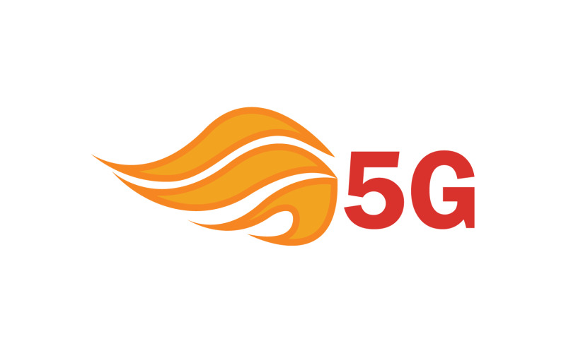 Ícone de vetor de logotipo de tecnologia de rede de sinal 5G v5