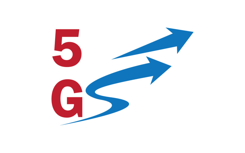 Icono vectorial del logotipo de tecnología de red de señal 5G v25
