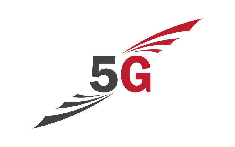 Icono vectorial del logotipo de tecnología de red de señal 5G v2