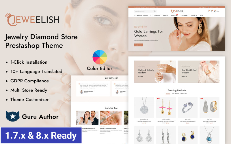 Jeweelish - 珠宝饰品店 Prestashop 响应式主题