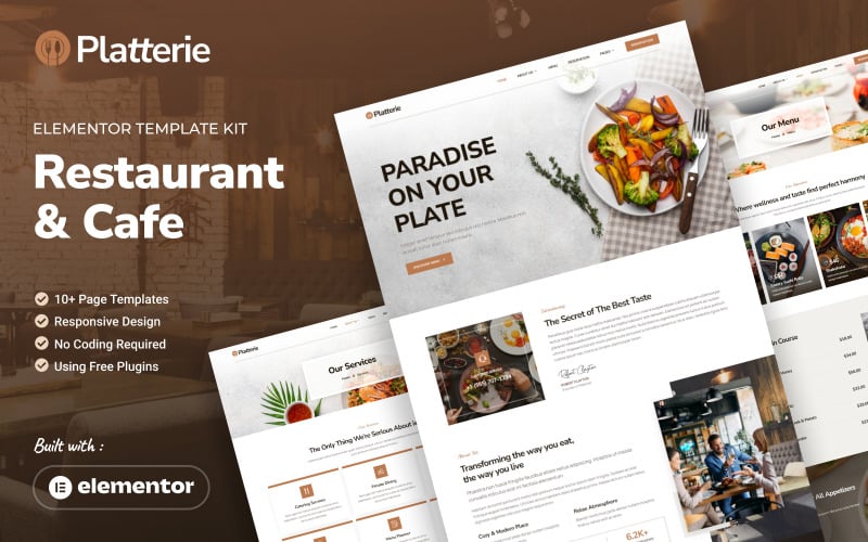Platterie - Plantilla Elementor para restaurante y cafetería