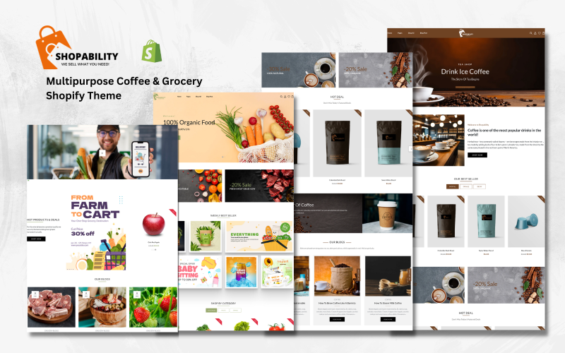 Shopability - Thème Shopify polyvalent pour le café et l'épicerie