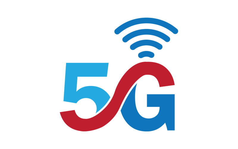 Значок вектора логотипа технологии сигнала 5G v13